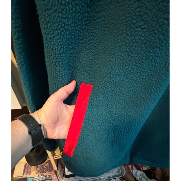 Poler NWT Mens Half-Zip Fleece Pullover Jacket Teal Red Sz Large - Picture 4 of 9